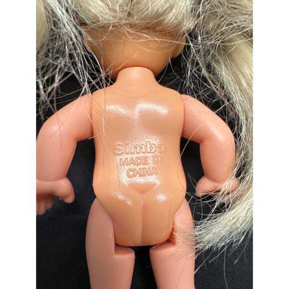 Vintage Simba Blonde Doll With Blue Eyes & Rooted Hair 4.5" Poseable Collectible - Picture 5 of 5